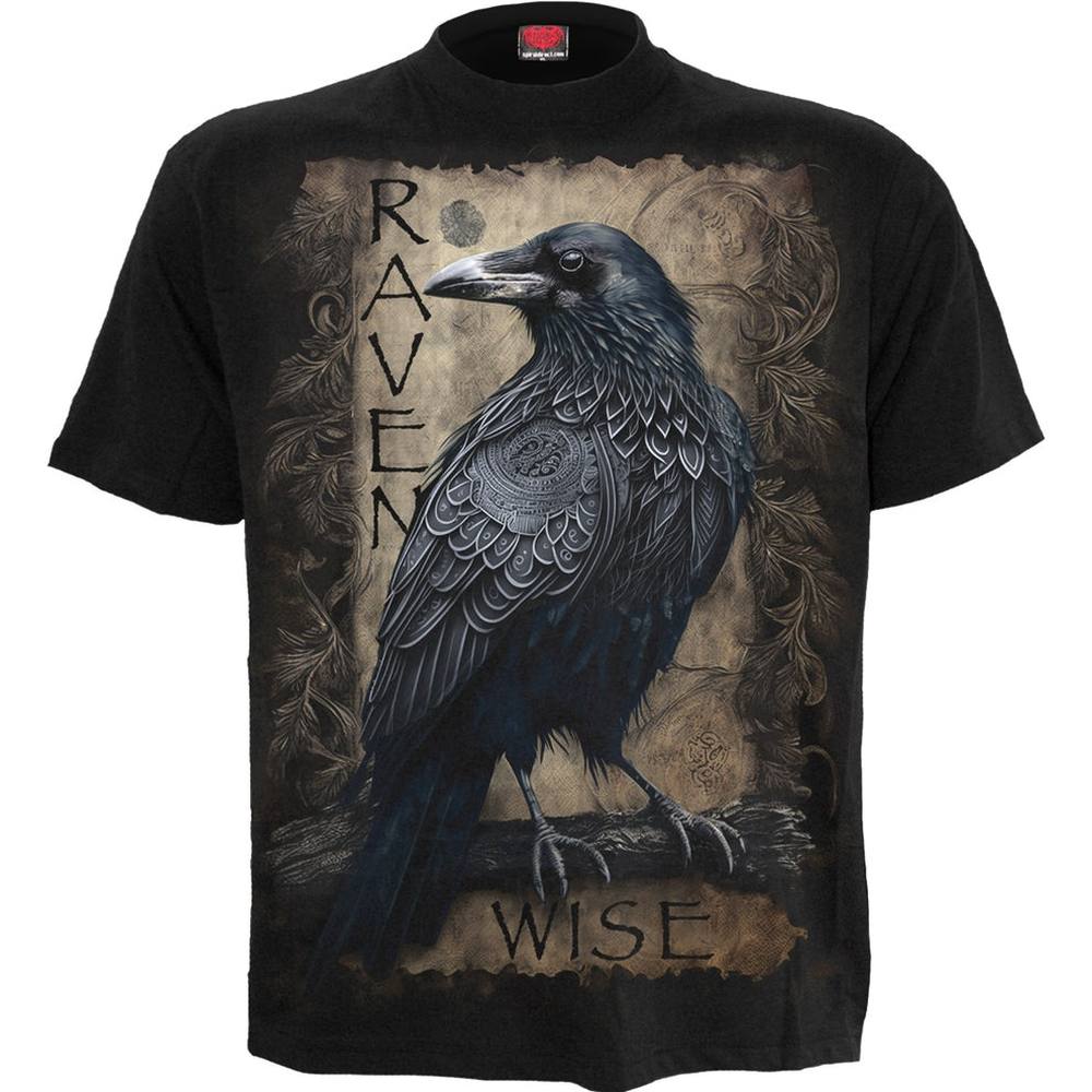 Spiral - Raven Wise Herren T-Shirt - Schwarz